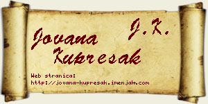 Jovana Kuprešak vizit kartica